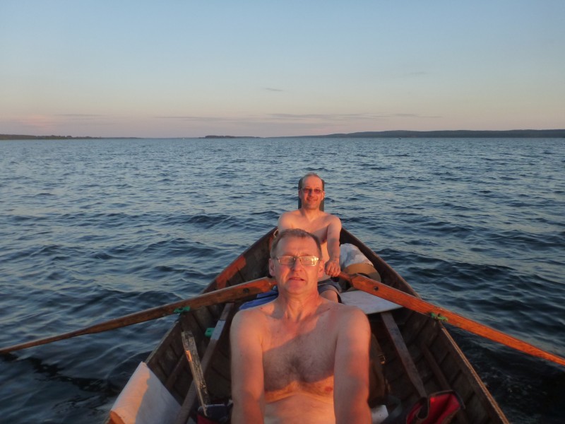 Hannu ja Risto harjoittelee regattaa varten